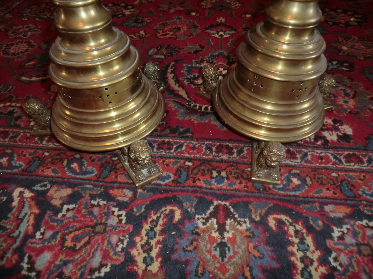 Pair Of Candlesticks In Gothic Style-photo-3