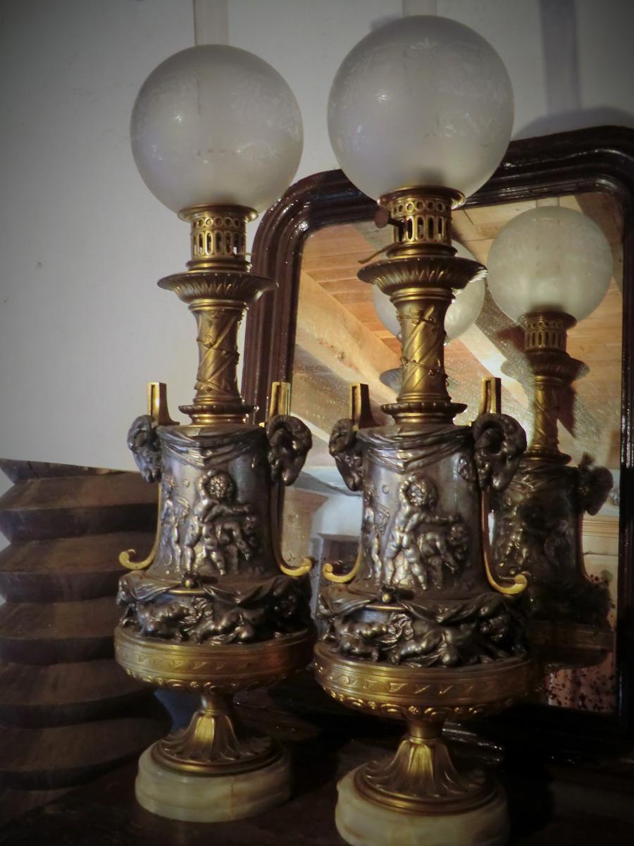 Lampes Bronze Victor Paillard