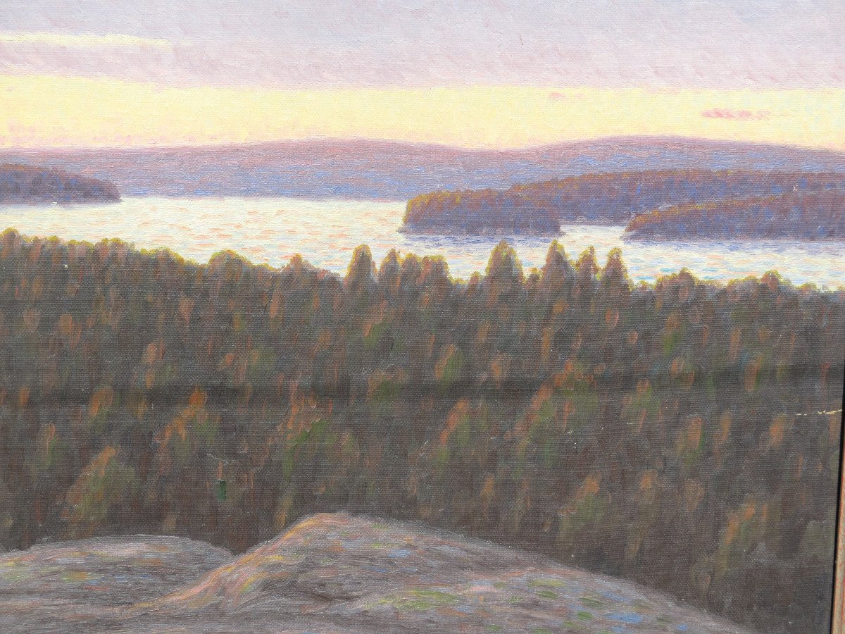 Pointillist Painting Otto Lindberg 1925-photo-2