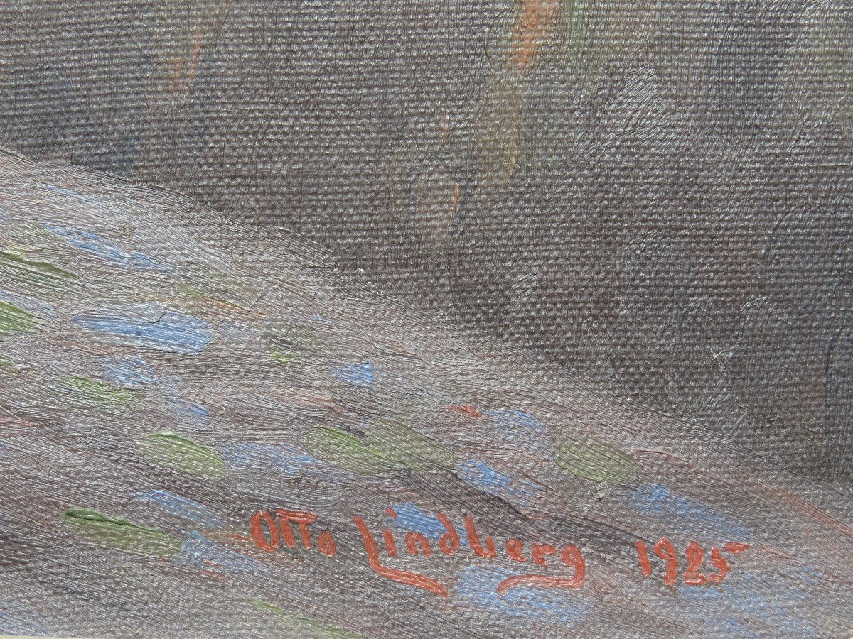 Pointillist Painting Otto Lindberg 1925-photo-3