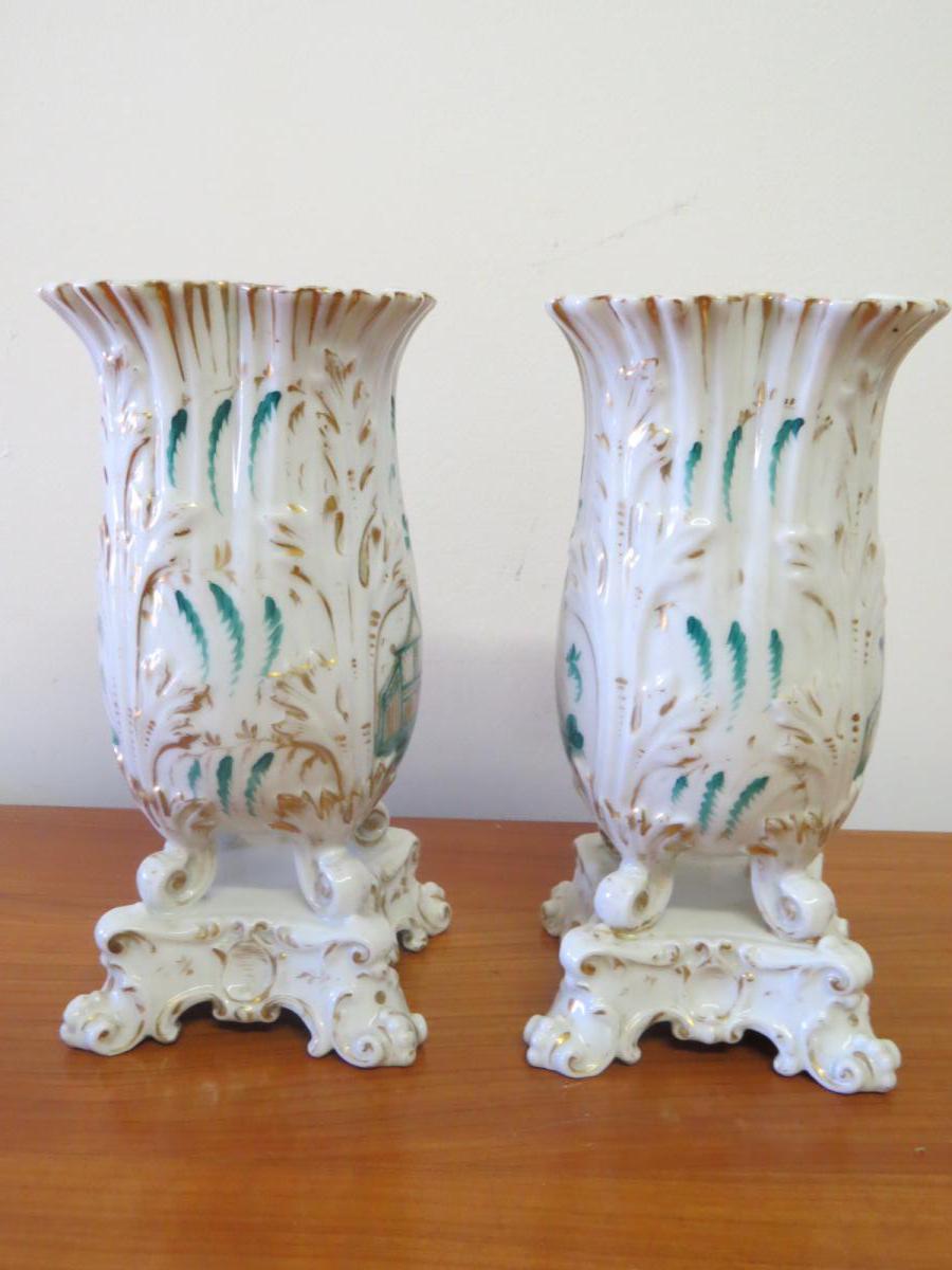 Pair Of Old Paris Vases-photo-4