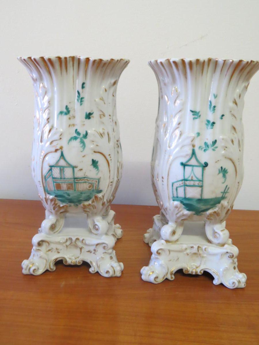 Pair Of Old Paris Vases-photo-1