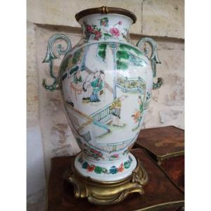 Chinese Porcelain Vase With Bronzes