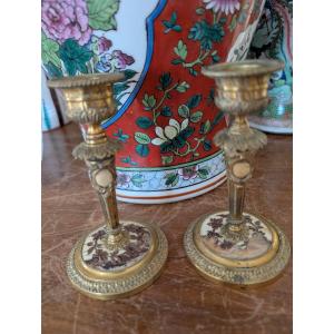 Pair Of Alphonse Giroux And Duvinage Candlesticks