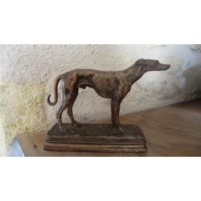 Greyhound In Bronze Signed Dubucand