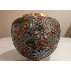 vase en cloisonné doré chine qing