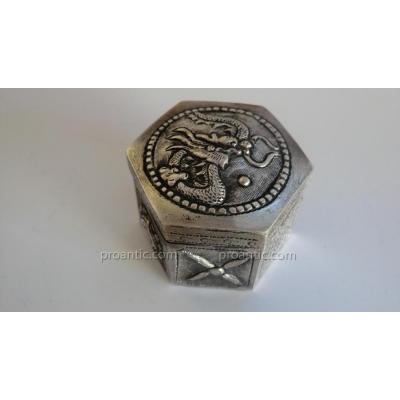 Opium Box In Silver Alloy