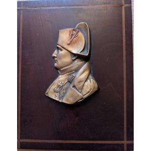 Chiseled Gilded Bronze Medallion Signed "david d'Angers," Napoleon I