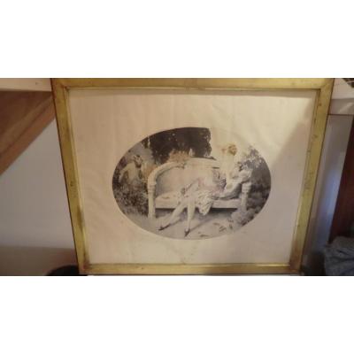 George Signed Dry Point Grellet Follower Louis Icart