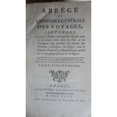 Abrégé De l'Histoire Generale Des Voyages Par M De La Harpe 1780