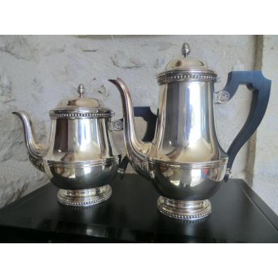 Cafetiere And Theiere Louis 16 Signed Ercuis