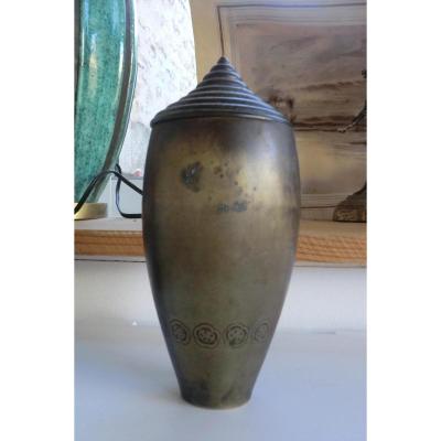 Vase Covered Bronze Patinated Art Deco Era