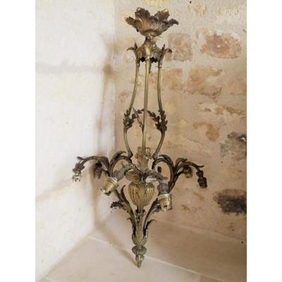 Lustre En Bronze De Style Louis 16