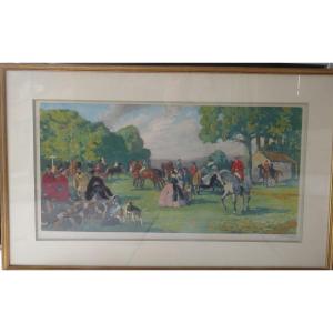 Large Lithograph Signed Pinchon