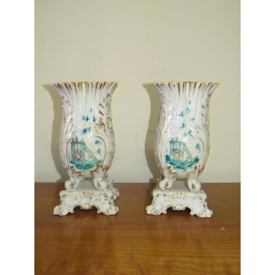 Pair Of Old Paris Vases