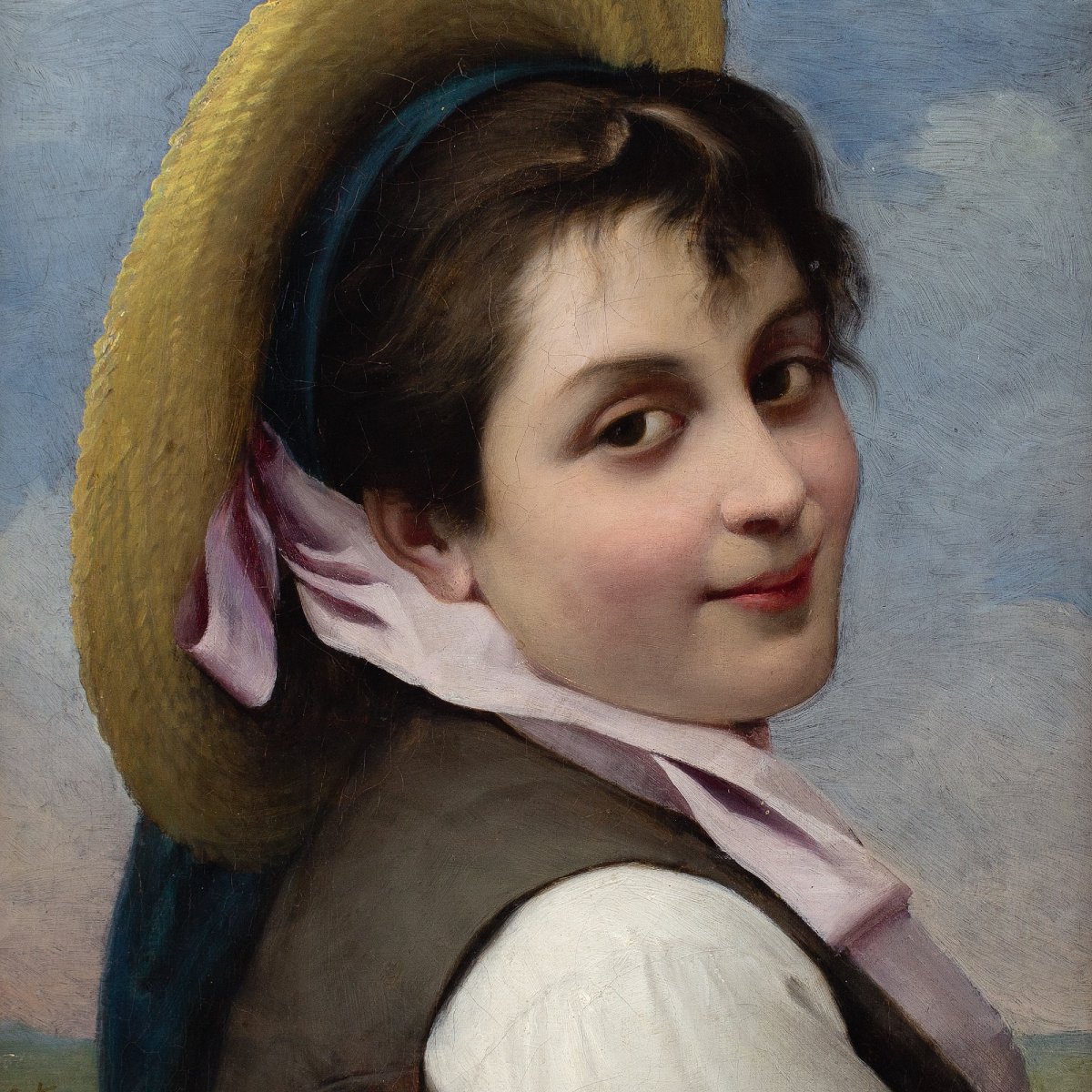 Giovanni Rota, Portrait Of A Girl In A Straw Hat-photo-3