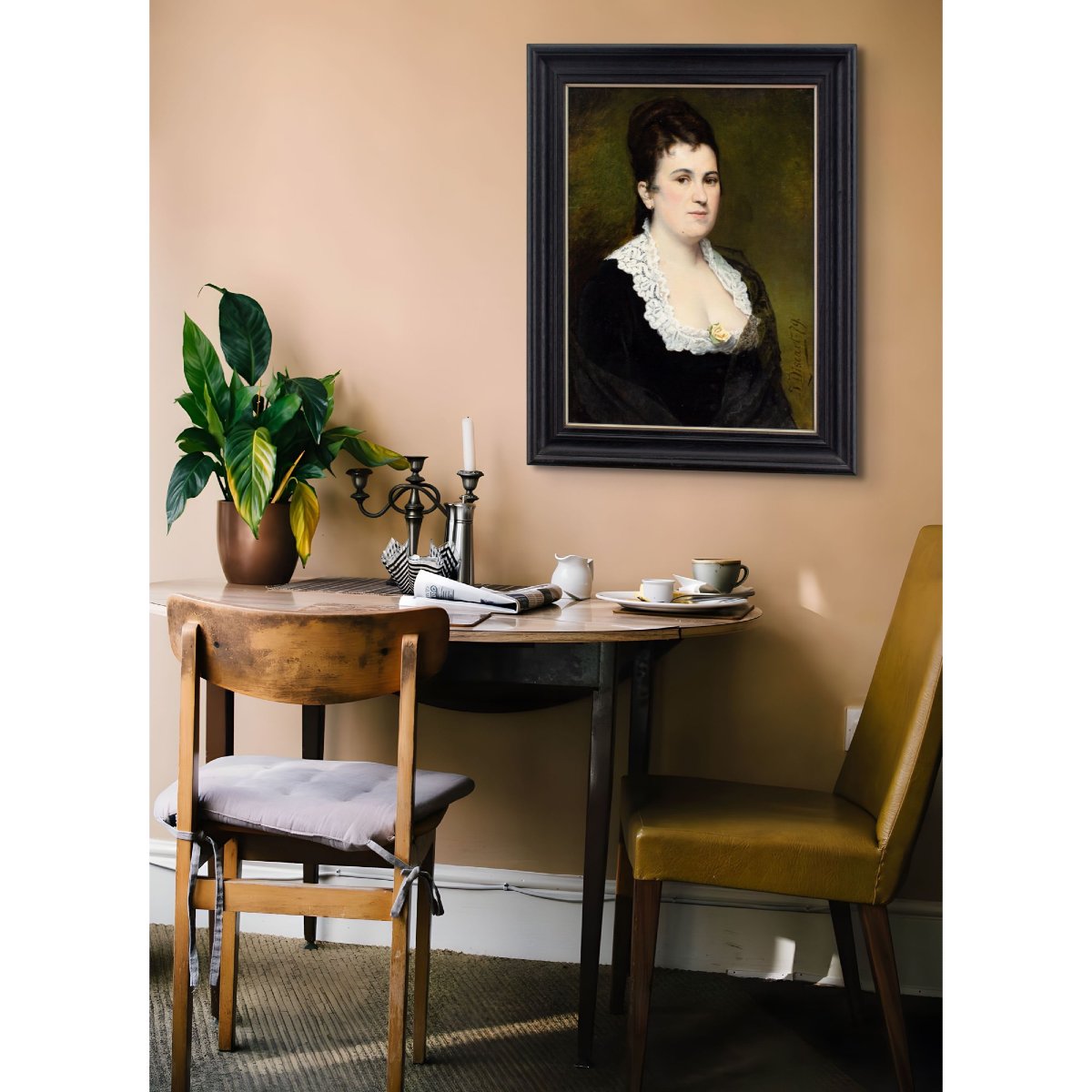 Jean Baptiste Discart, Portrait Of A Lady With A Yellow Rose-photo-4