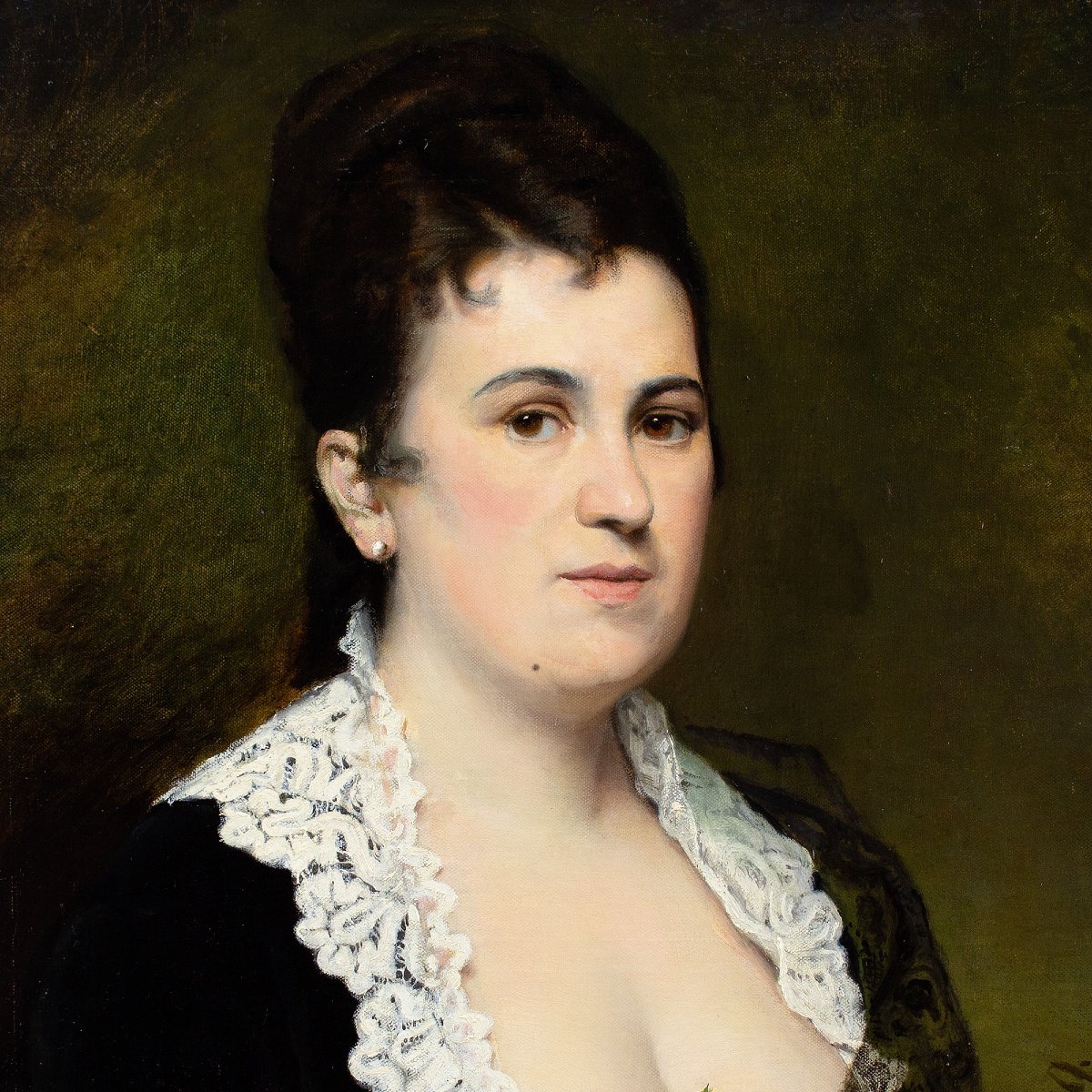 Jean Baptiste Discart, Portrait Of A Lady With A Yellow Rose-photo-1