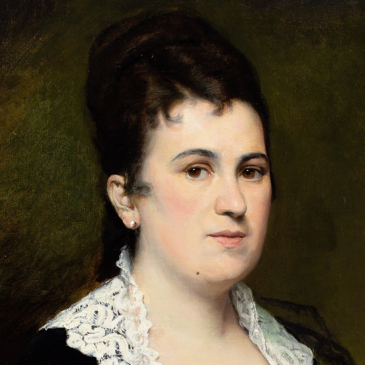 Jean Baptiste Discart, Portrait Of A Lady With A Yellow Rose-photo-3