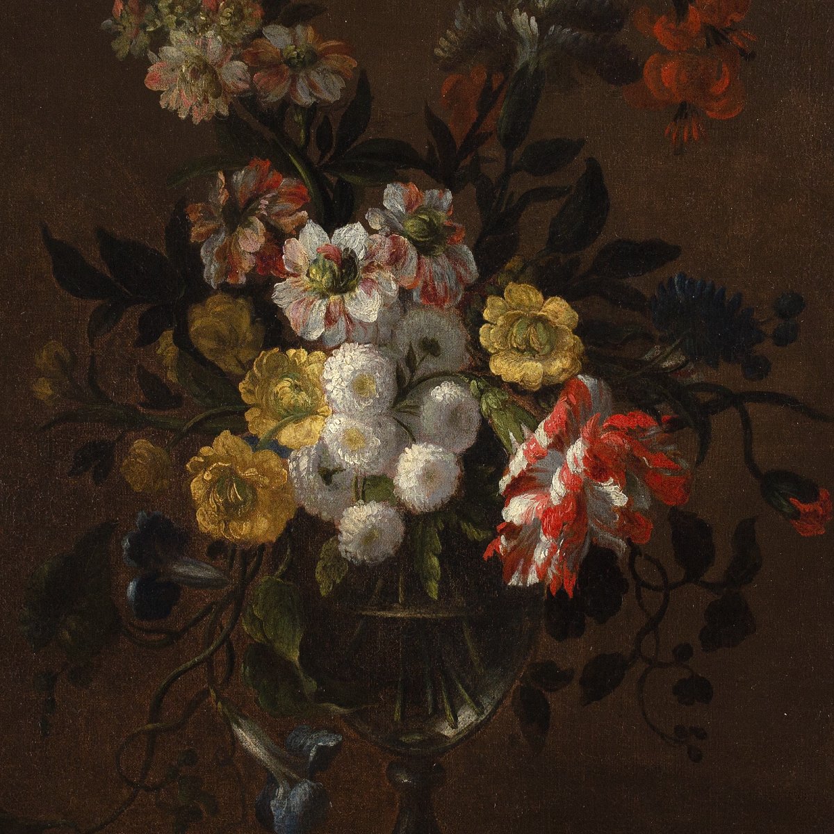 Charles-Gilles Dutillieu (Cercle), Nature Morte Aux fleurs Et Vase En Verre-photo-4