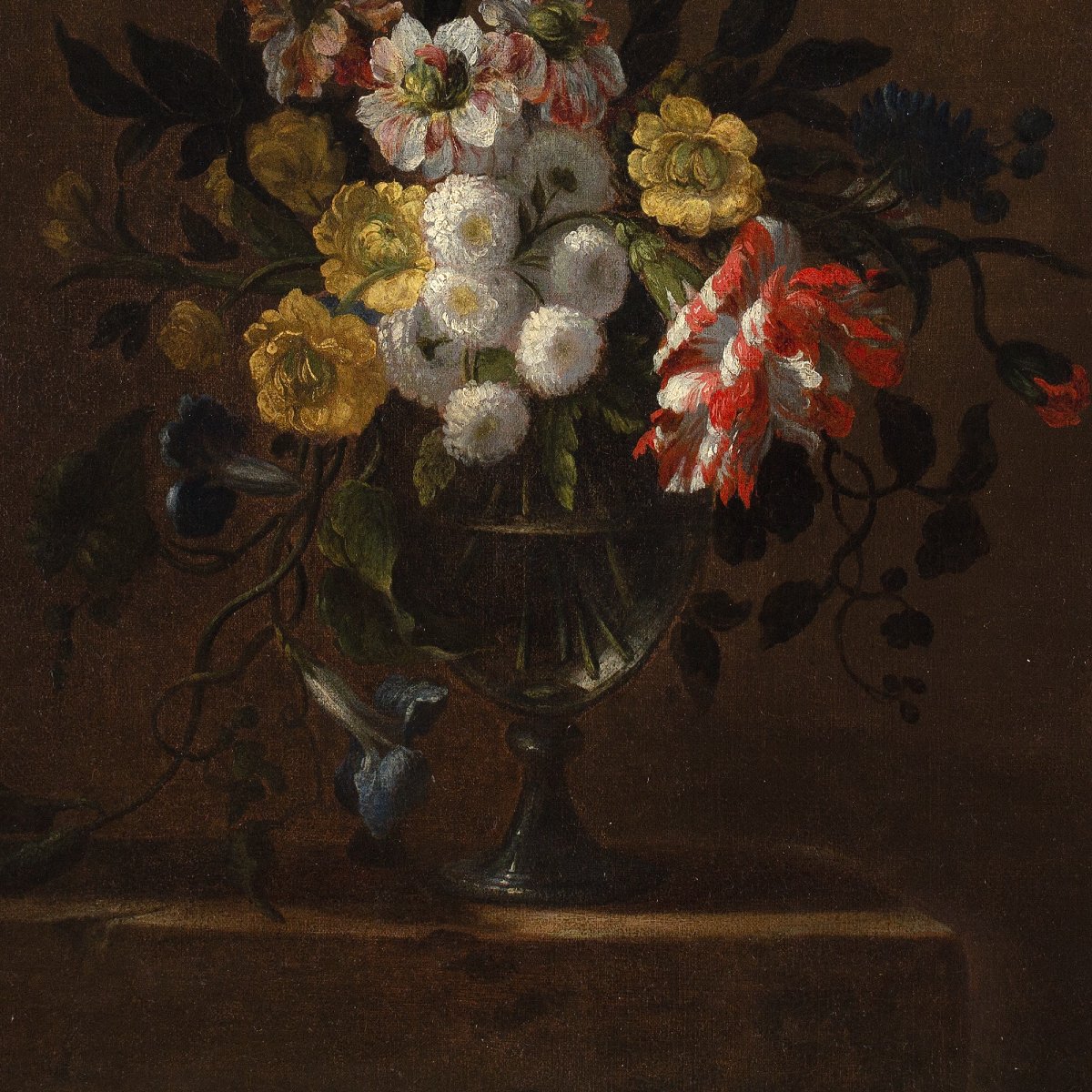Charles-Gilles Dutillieu (Cercle), Nature Morte Aux fleurs Et Vase En Verre-photo-5