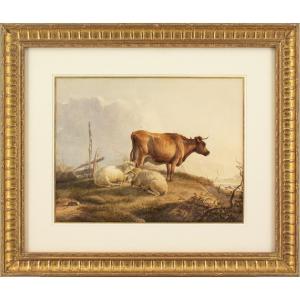 Thomas Sidney Cooper RA, Vache Et Mouton Dans Un Paysage