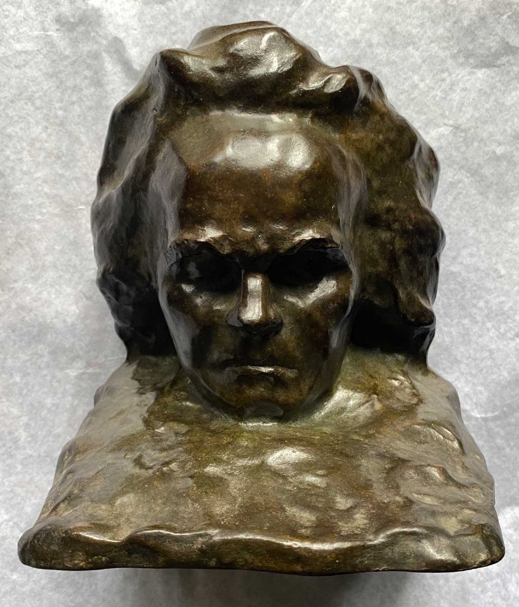 Sculpture, Buste De Beethoven, Signée Paul Gaston Déprez-photo-4