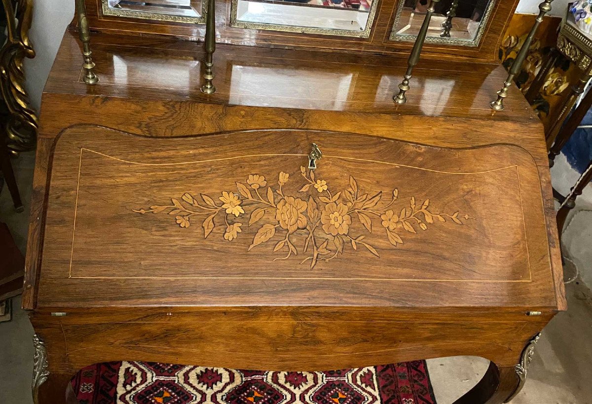 Louis XV Style Inlaid Scriban Desk-photo-3