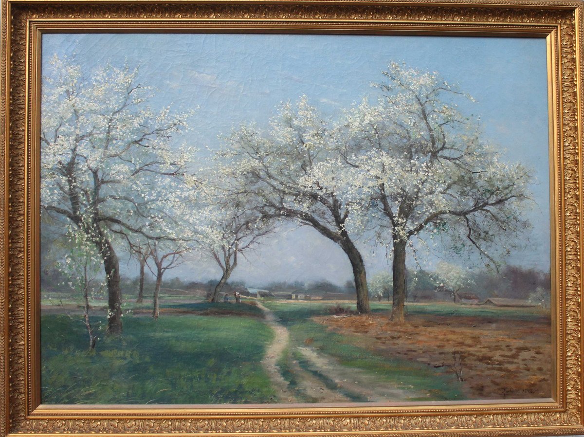 Painting, Landscape Jules Ambroise-photo-2