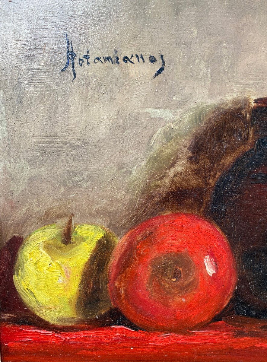 Still Life Painting With Brass And Fruit, Haralambos Potamionos-photo-3