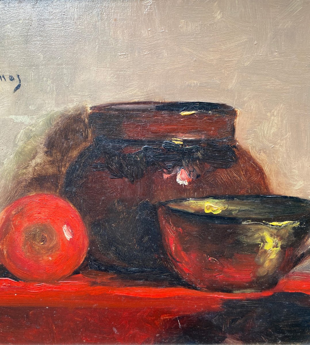 Still Life Painting With Brass And Fruit, Haralambos Potamionos-photo-4