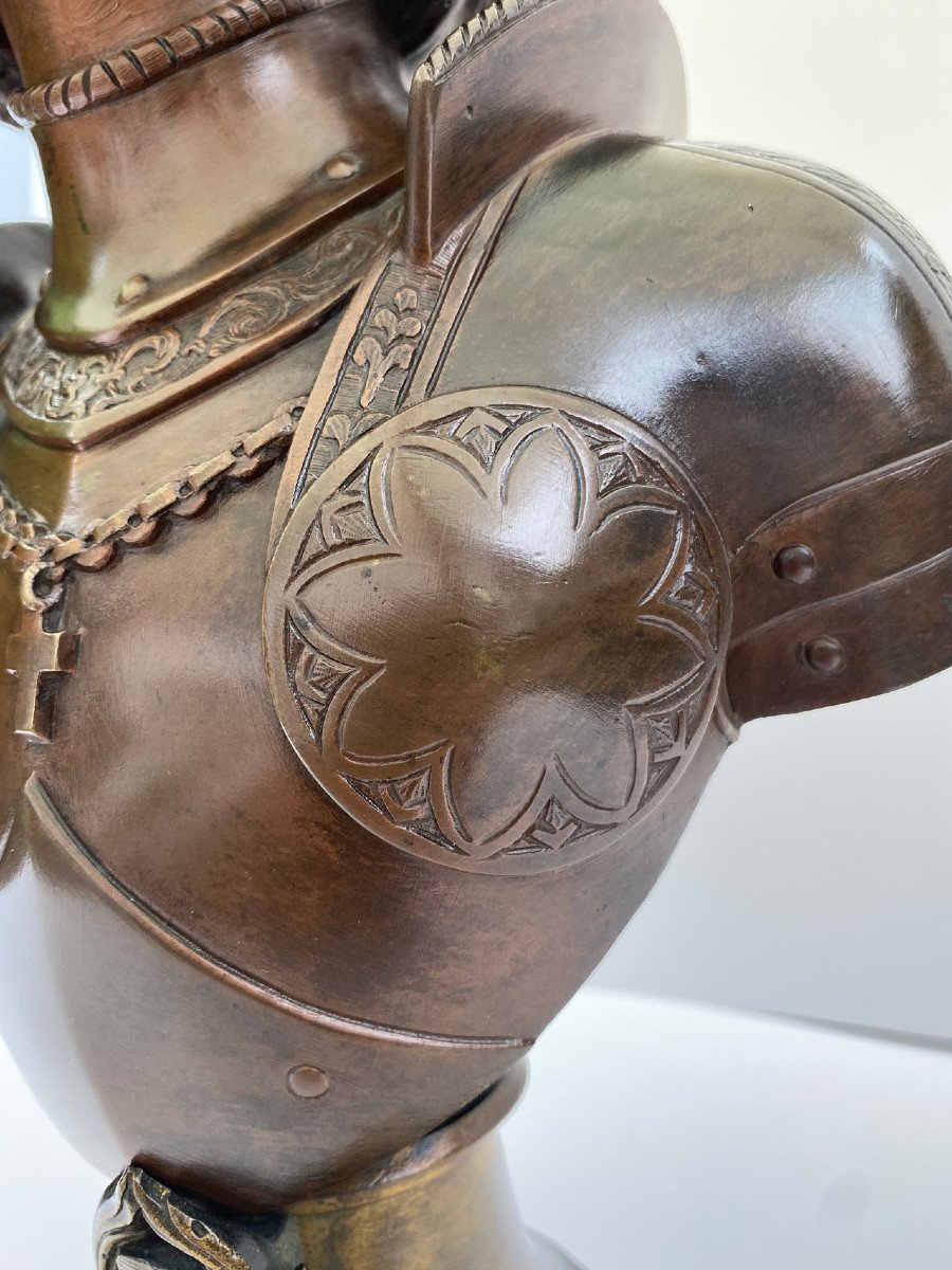 Bronze Sculpture Joan Of Arc Duchoiselle -photo-4