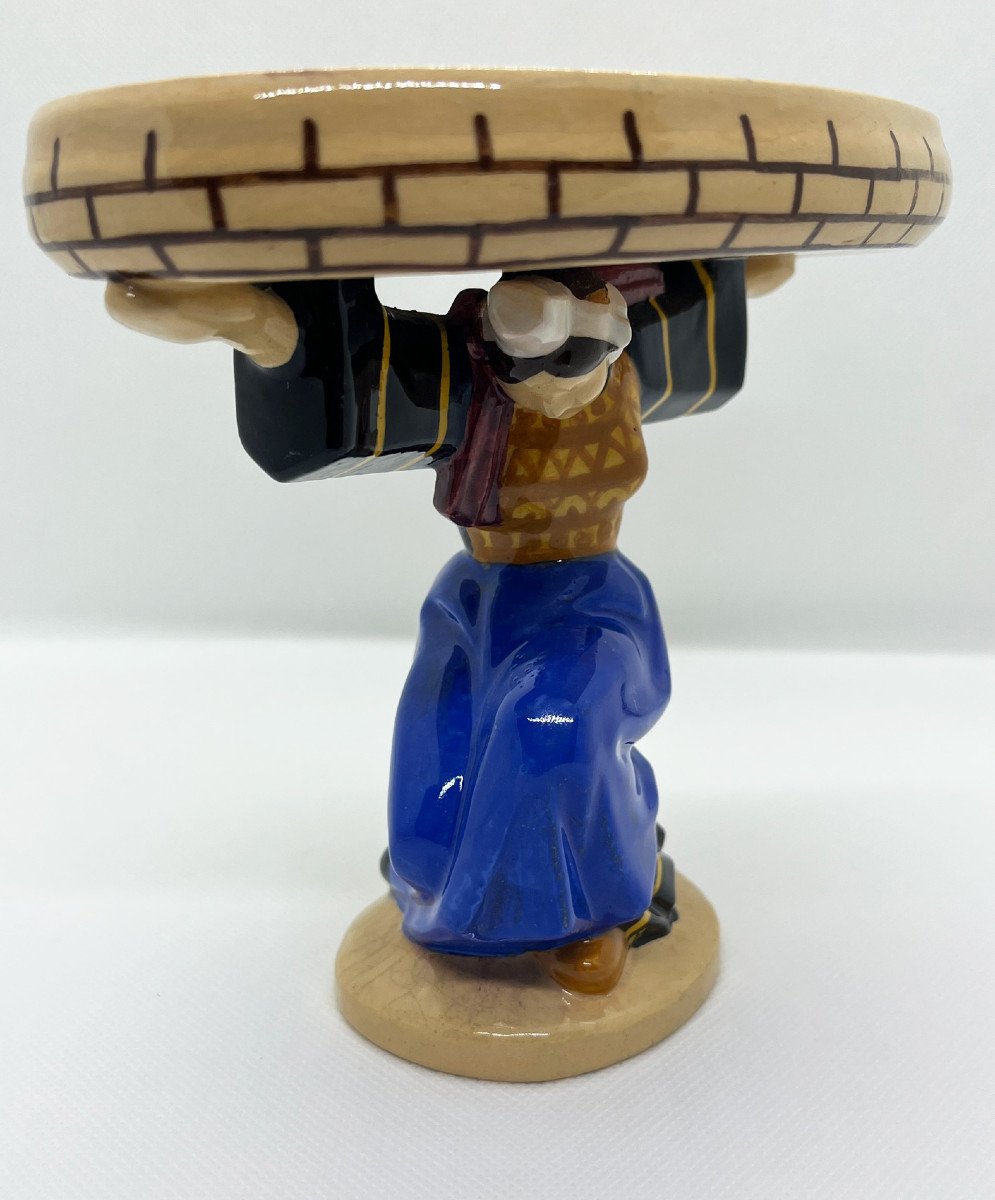 Bigoudène With A Polychrome Enameled Earthenware Cup 1930-photo-2