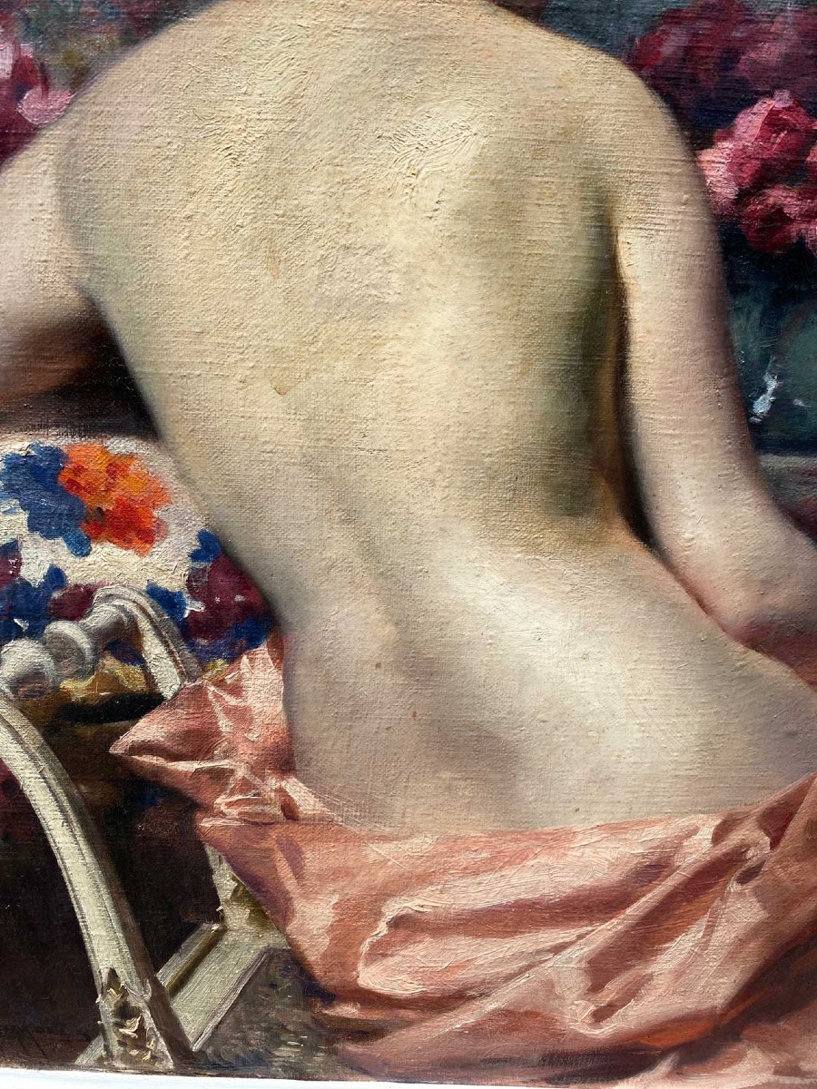 Young Woman At Her Toilet, Jade Necklace By Alexandre François Bonnardel-photo-3