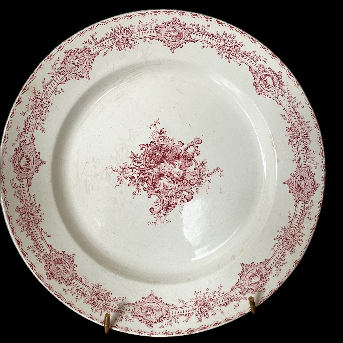 Service en faïence fine, Creil et Montereau, modèle Watteau, 108 pièces, fin XIXe siècle.-photo-6