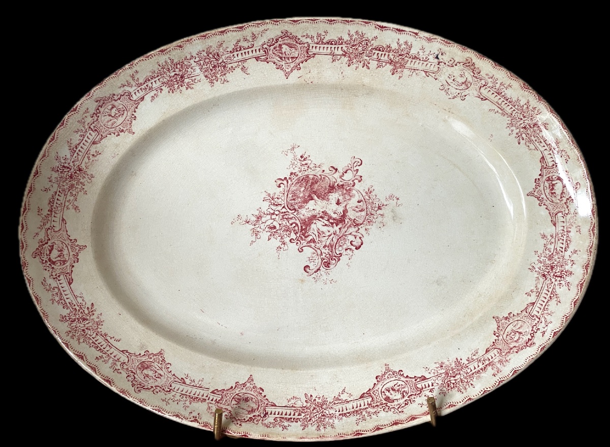 Service en faïence fine, Creil et Montereau, modèle Watteau, 108 pièces, fin XIXe siècle.-photo-8