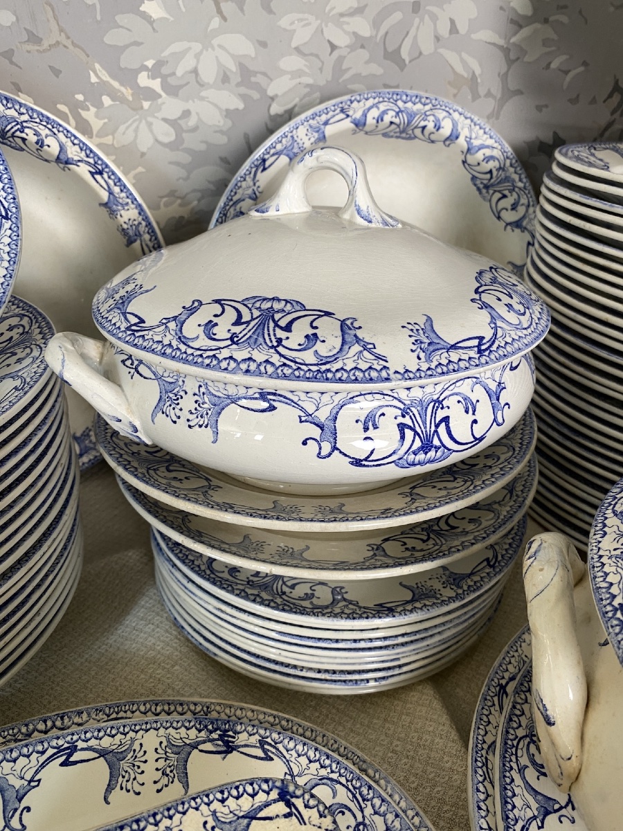 Digoin And Sarreguemines Earthenware Dinnerware Set, Arno Model-photo-3