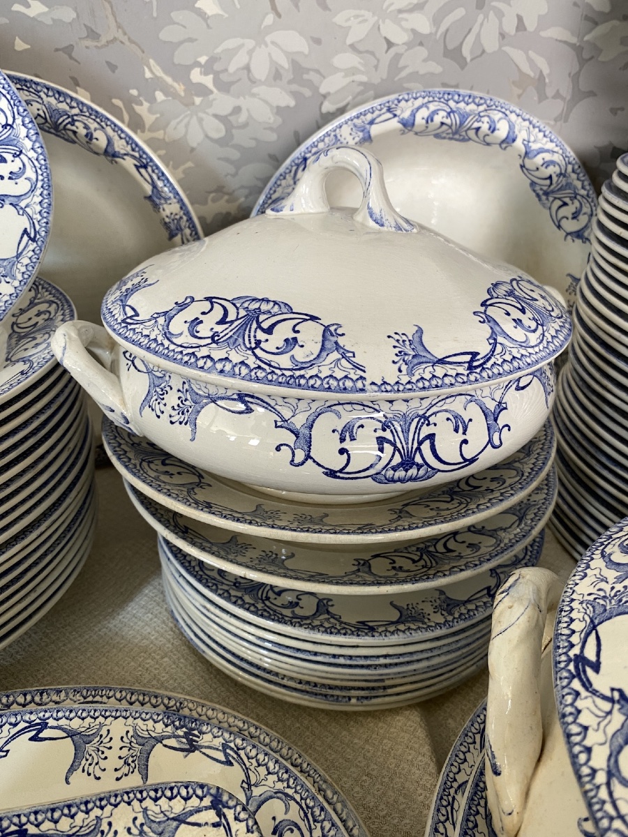 Digoin And Sarreguemines Earthenware Dinnerware Set, Arno Model-photo-6