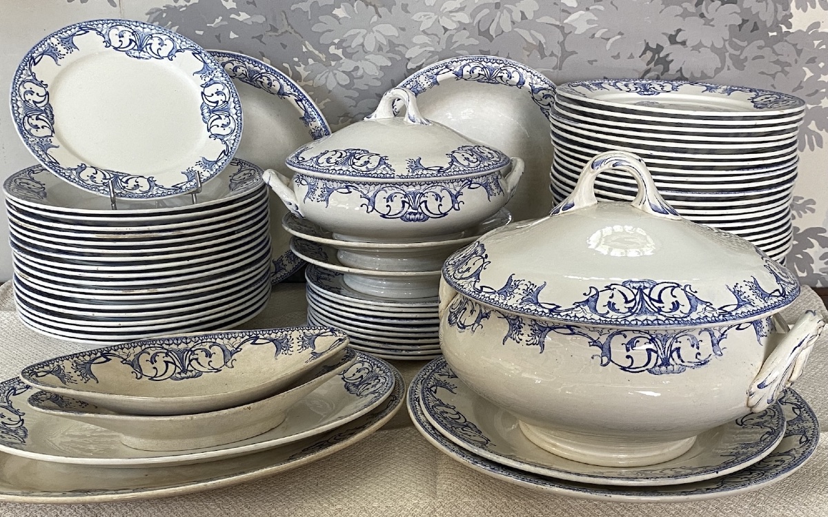 Digoin And Sarreguemines Earthenware Dinnerware Set, Arno Model-photo-7