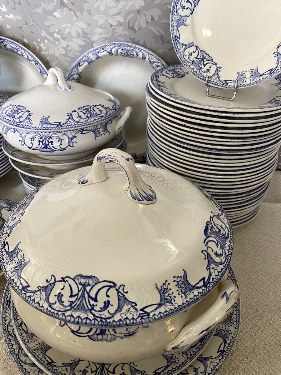 Digoin And Sarreguemines Earthenware Dinnerware Set, Arno Model-photo-8