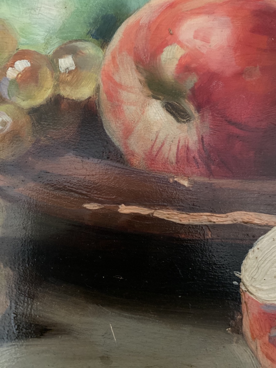 Painting, Alexandre François Bonnardel, Still Life With Apples, Pears, And Grapes-photo-4