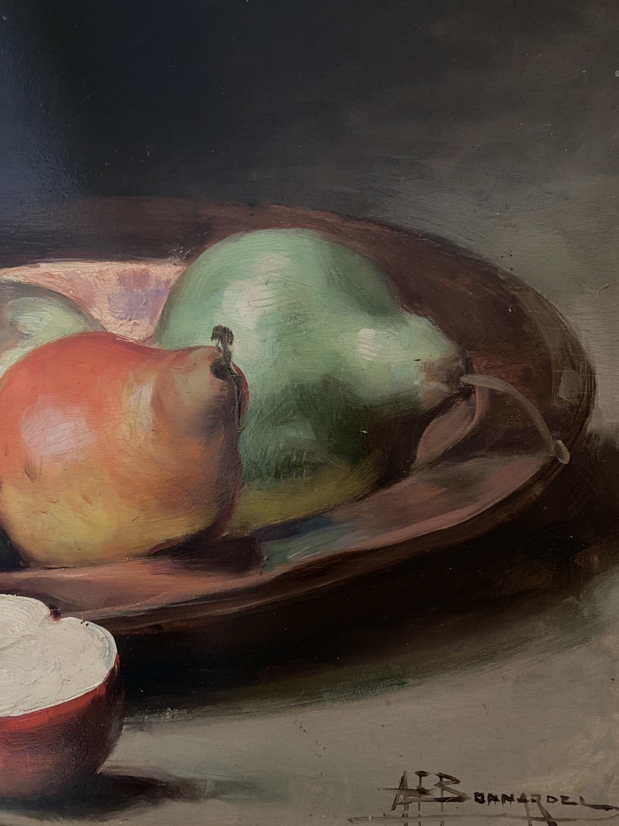 Painting, Alexandre François Bonnardel, Still Life With Apples, Pears, And Grapes-photo-7