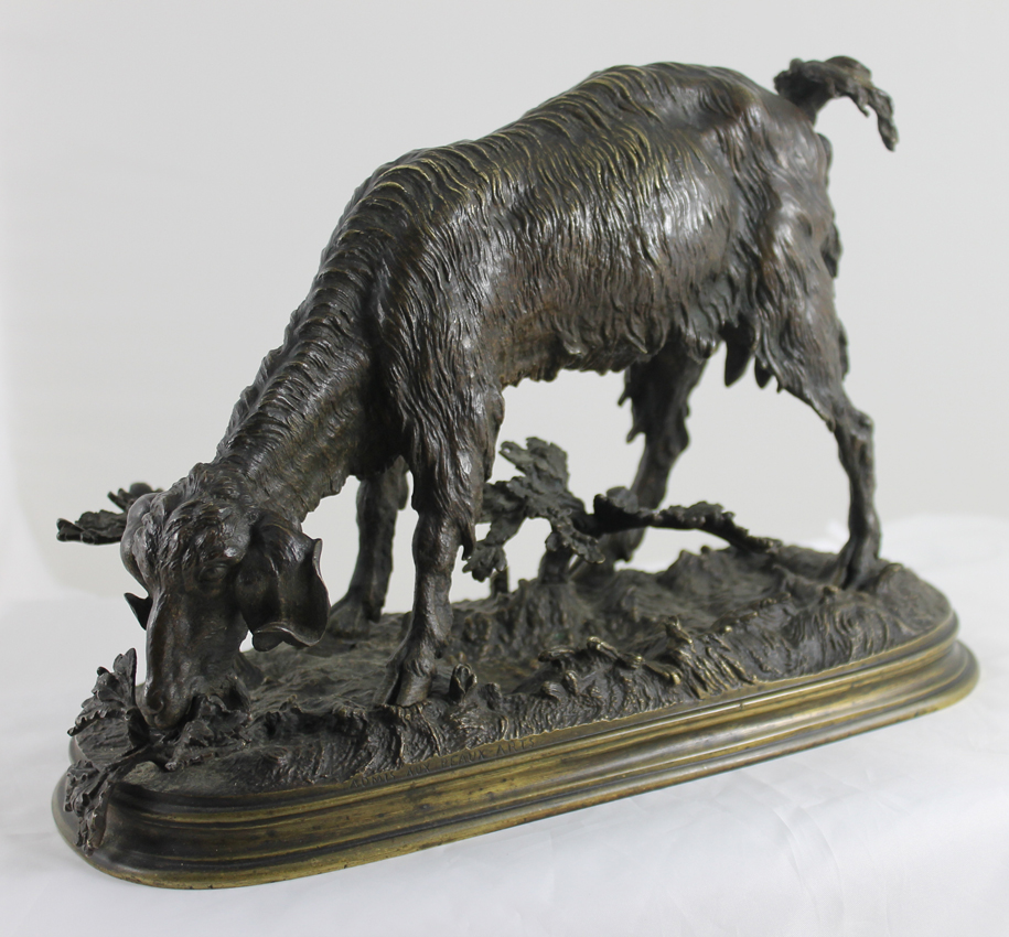 Sculpture Bronze Chèvre, F. Pautrot