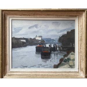 Painting Roger Forissier, Quays Of The Seine