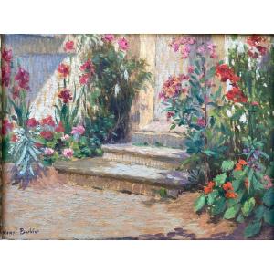 Painting, Flower Garden, Henri Barbier