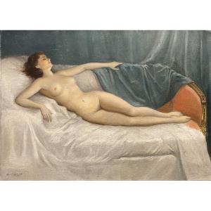 Robert Houy, Nude And Reclining On A Sofa