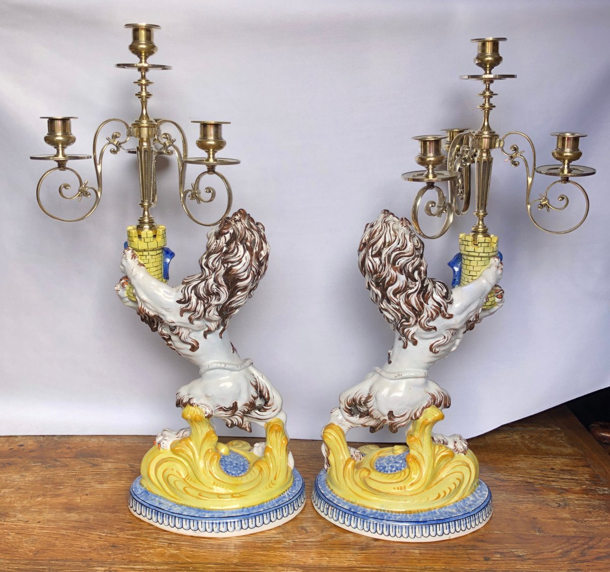 Pair Of Candelabra With Lions By émile Gallé-photo-2