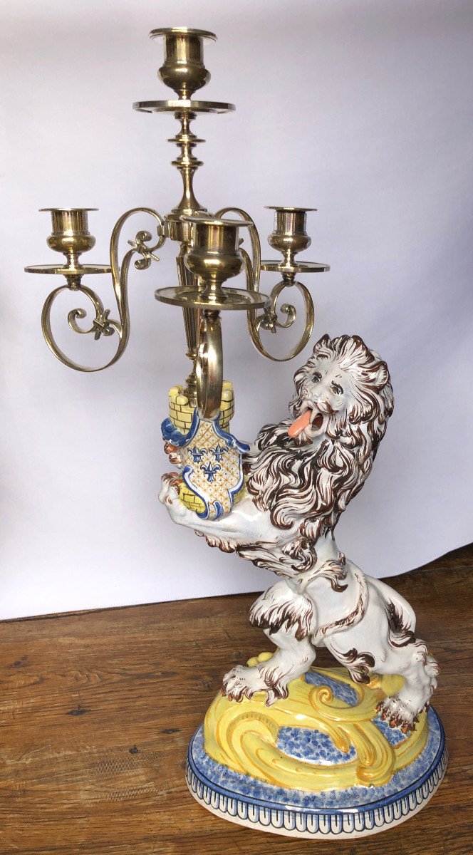 Pair Of Candelabra With Lions By émile Gallé-photo-3