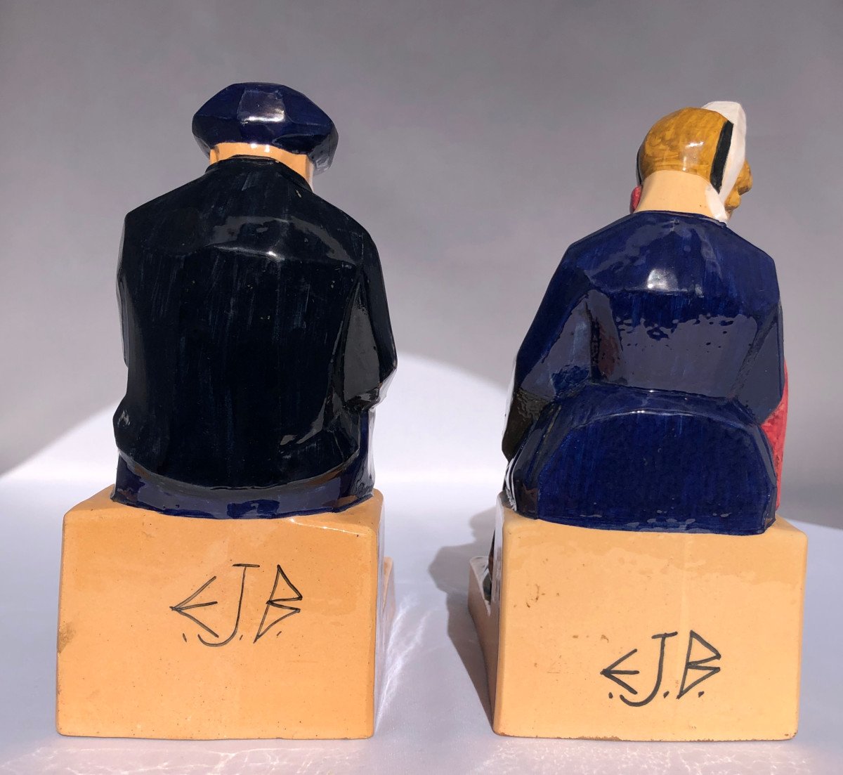 Bookends For Grandparents By émile Just Bachelet - Manufacture Henriot - Brittany-photo-2