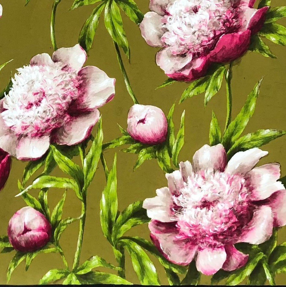 Gouache Drawing On Paper For Printing On Silk Square, Pierre Radix-photo-2